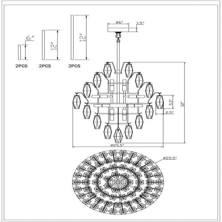 Chara Glass Large Chandelier - ebuylight