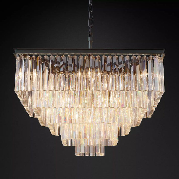 1920s Odem Square Chandelier 34" - ebuylight