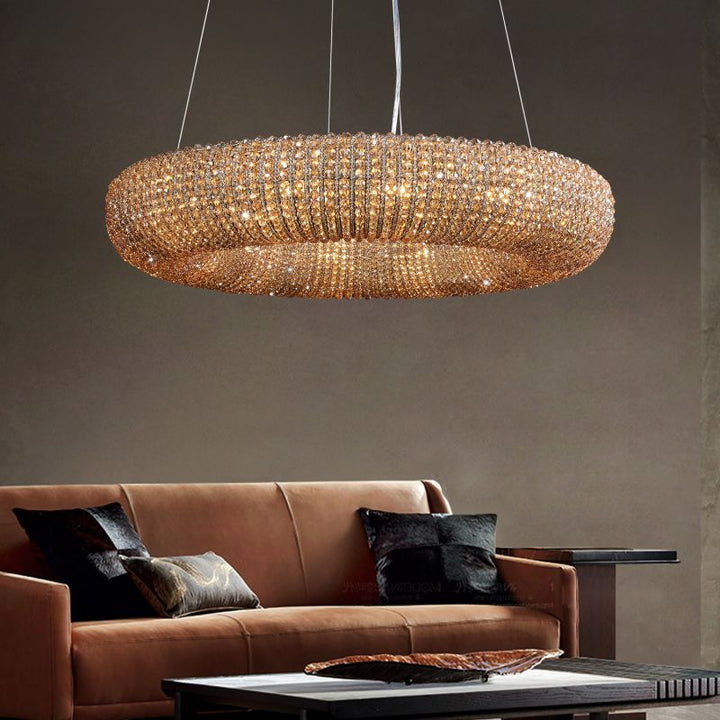 Halo Crystal Round LED Chandelier 32" - ebuylight