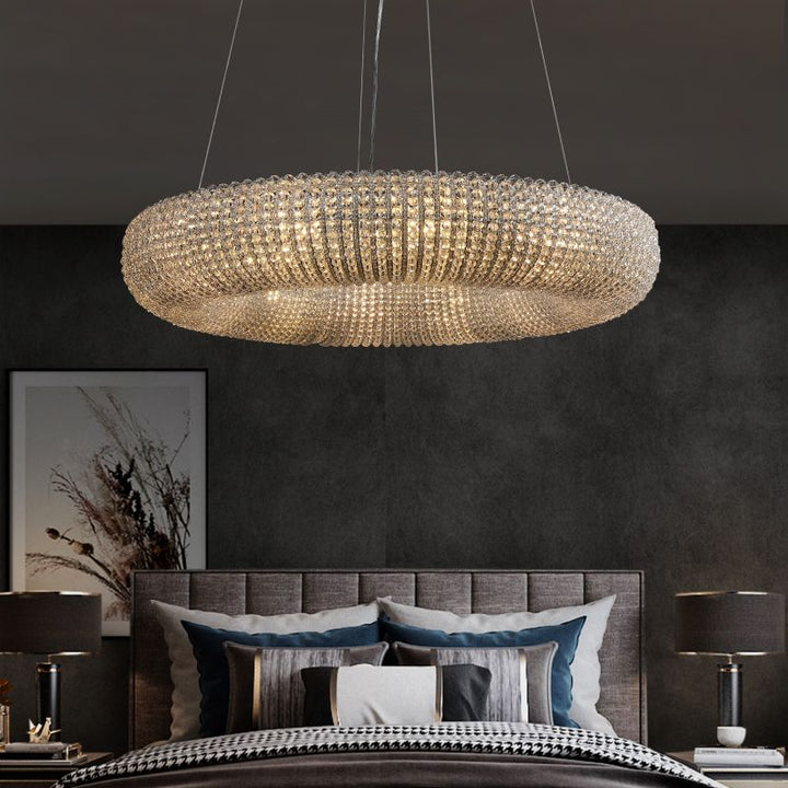 Halo Crystal Round LED Chandelier 32" - ebuylight