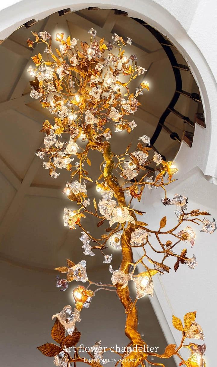 Art Flower Staircase Long Branch Chandelier - ebuylight