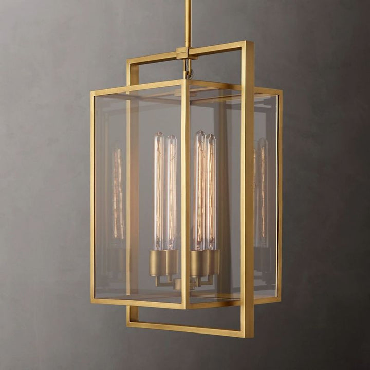 Beckman Glass Lantern Modern Pendant - ebuylight