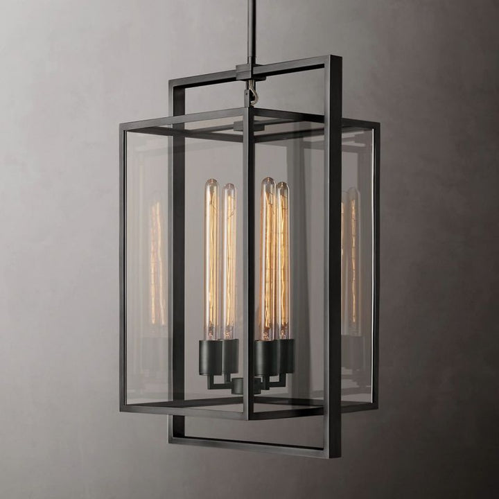 Beckman Glass Lantern Modern Pendant - ebuylight