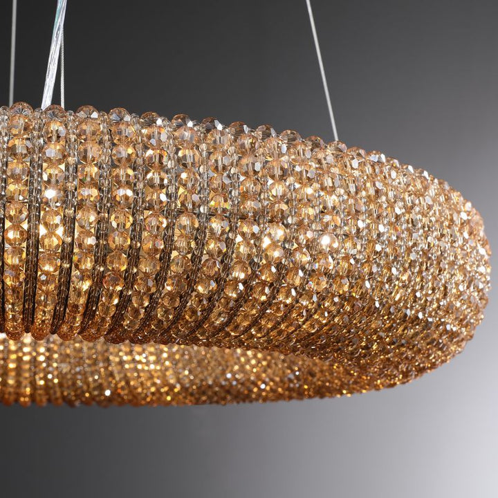 Halo Crystal Round LED Chandelier 41" - ebuylight