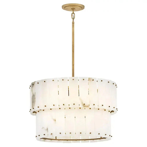 Alabaster Rancho 2-Tier Round Chandelier (Middle)