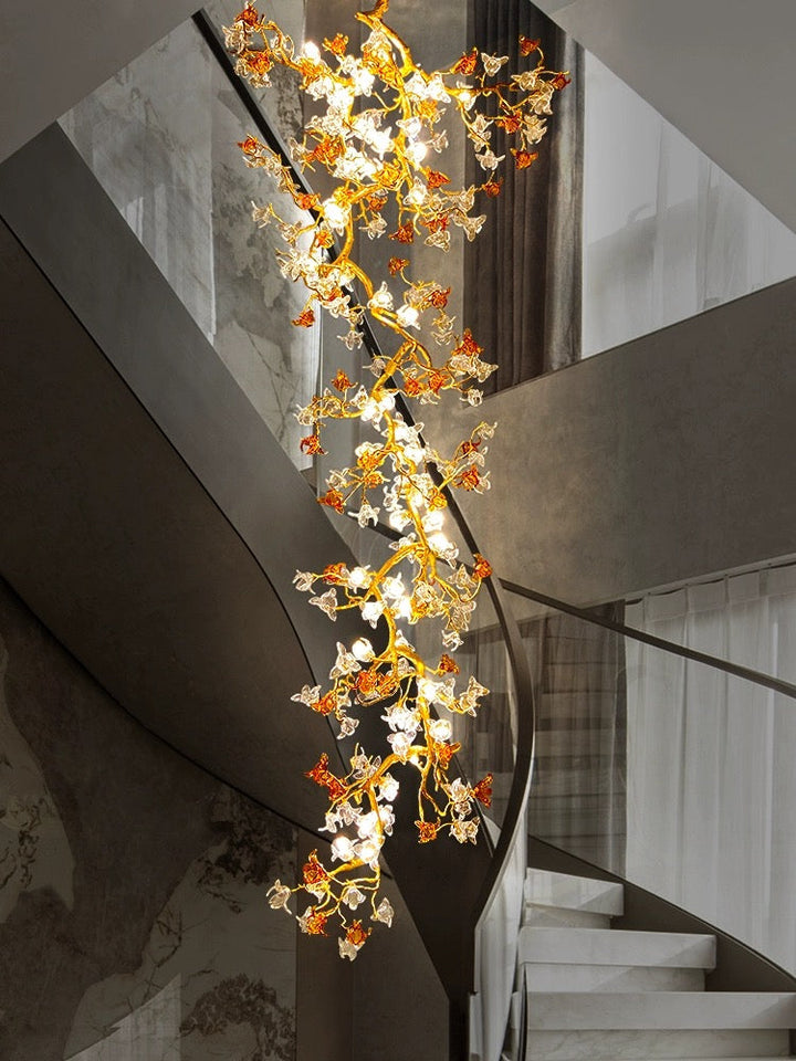 Art Flower Staircase Long Branch Chandelier - ebuylight