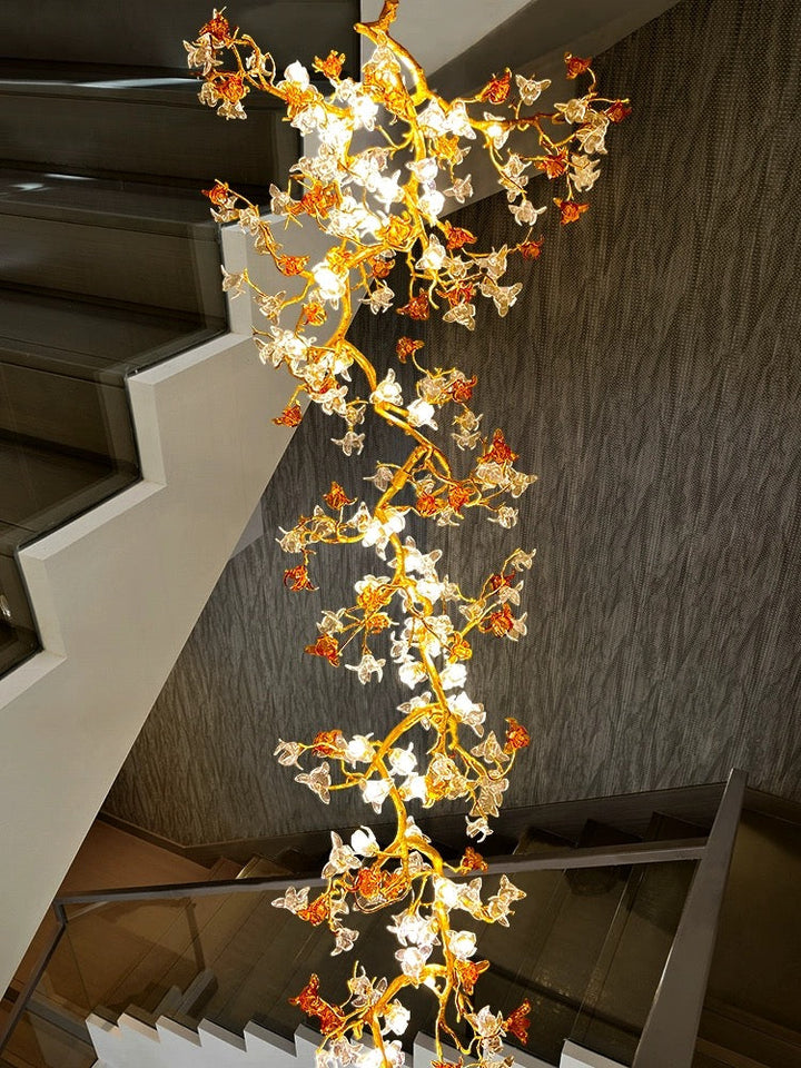 Art Flower Staircase Long Branch Chandelier - ebuylight