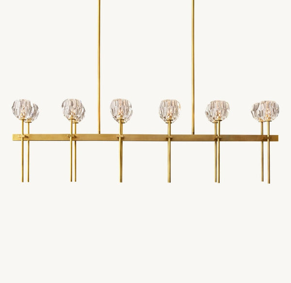 Bulle Cristal Double Linear Chandelier 60"
