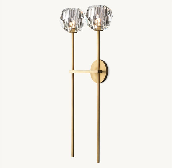 Bulle Cristal Glass Double Grand Wall Sconce