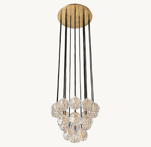 Bulle Cristal Round Cluster Chandelier 19"