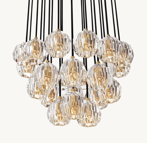 Bulle Cristal Round Cluster Chandelier 24"