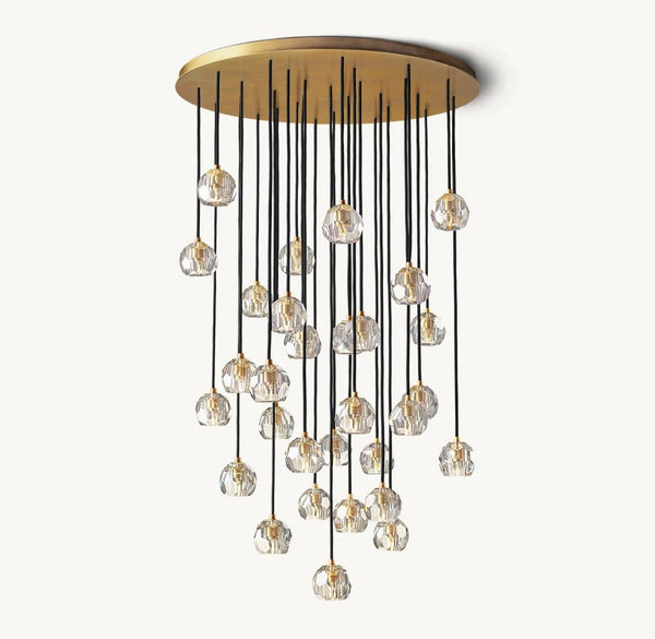Bulle Cristal Round Cluster Chandelier 40"