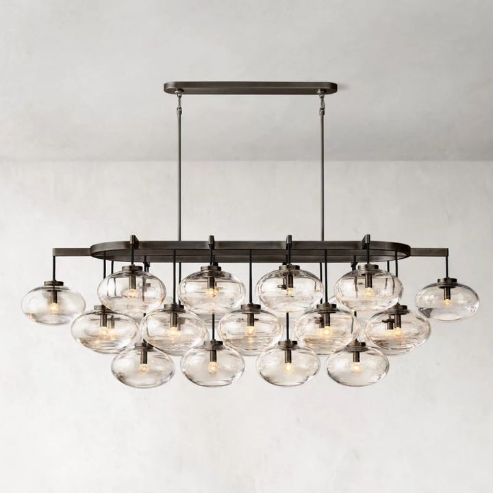 Glass Globe Linear Chandelier 72" - ebuylight