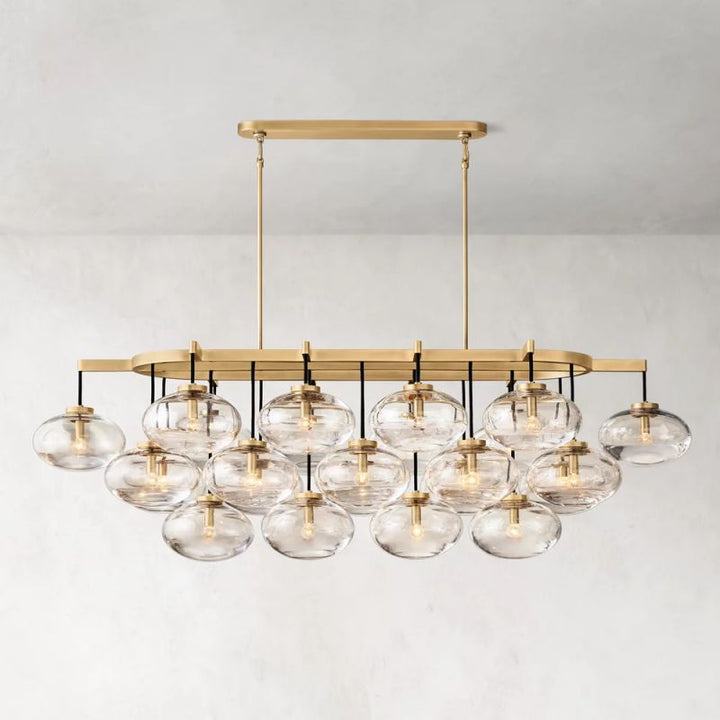 Glass Globe Linear Chandelier 72" - ebuylight