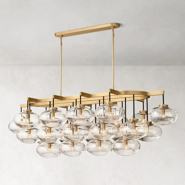 Glass Globe Linear Chandelier 72" - ebuylight