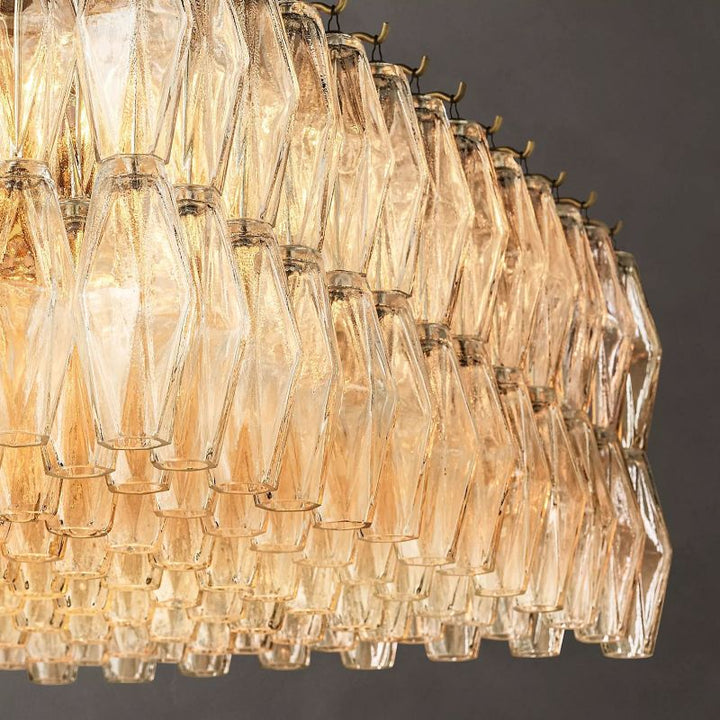 Chara Clear Glass Rectangular Chandelier 74" -  ebuylight