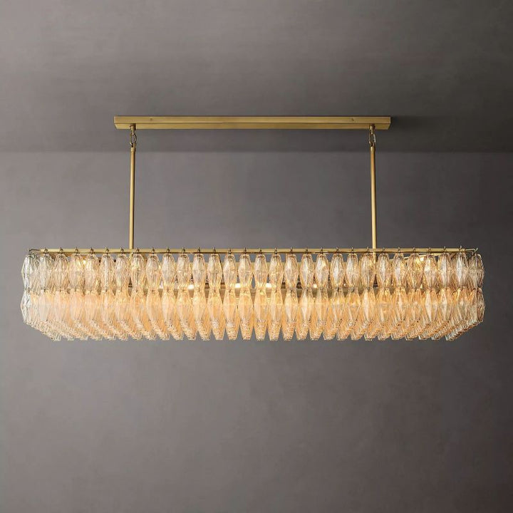 Chara Clear Glass Rectangular Chandelier 74" -   ebuylight