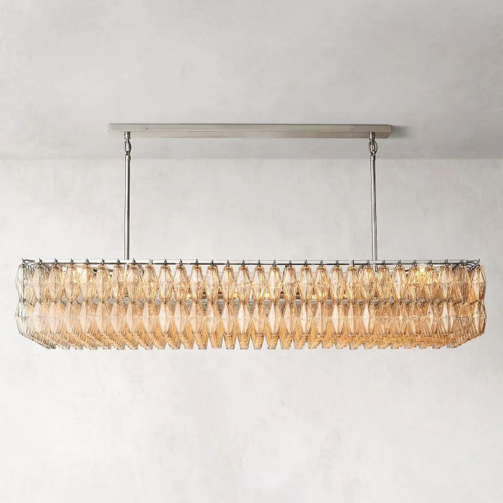 Chara Clear Glass Rectangular Chandelier 74" -  ebuylight