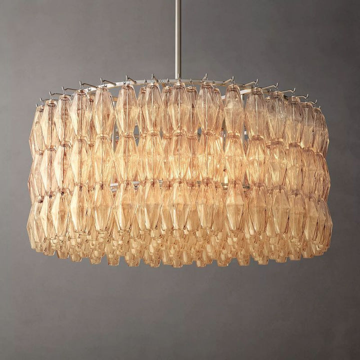 Chara Clear Glass Round Chandelier 37" - ebuylight