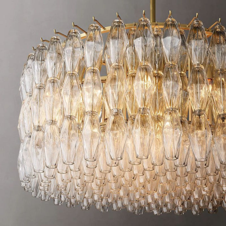 Chara Clear Glass Round Chandelier 37" - ebuylight