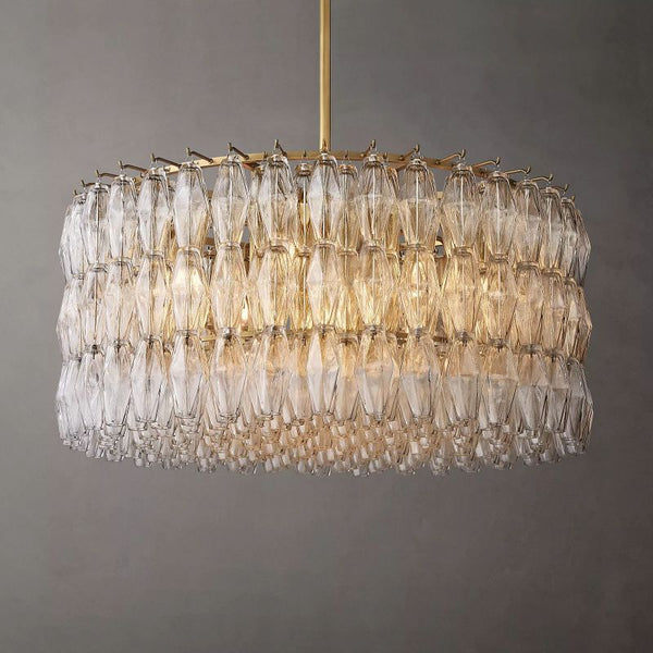 Chara Clear Glass Round Chandelier 37" - ebuylight