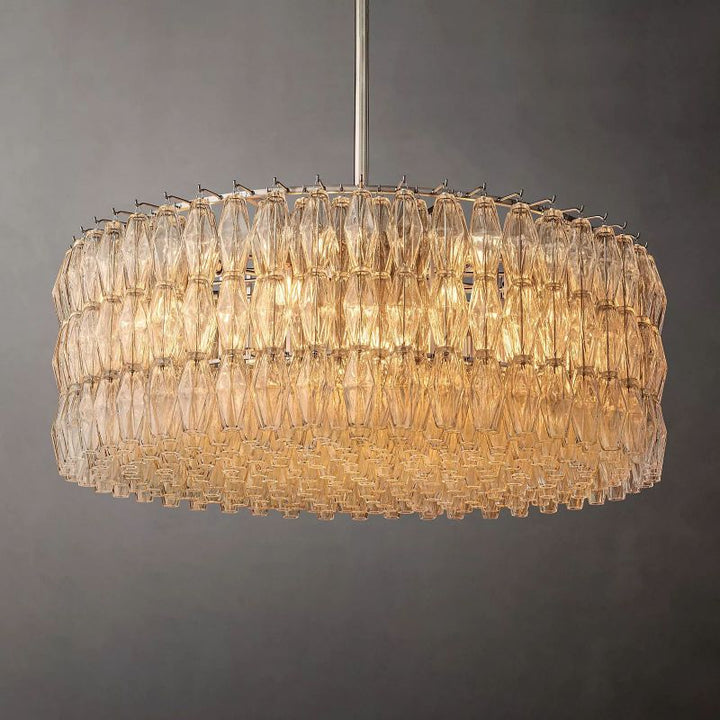 Chara Clear Glass Round Chandelier 47" - ebuylight