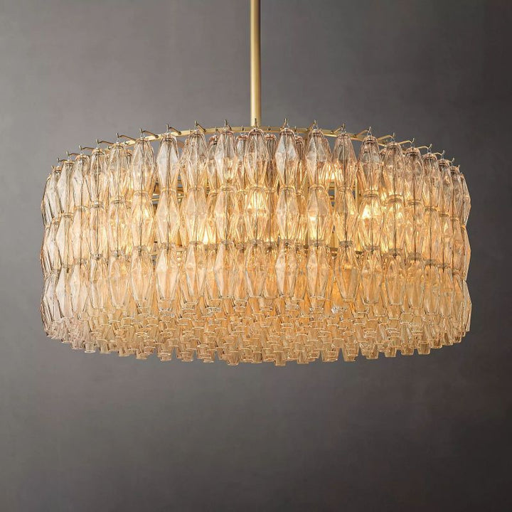 Chara Clear Glass Round Chandelier 47" - ebuylight