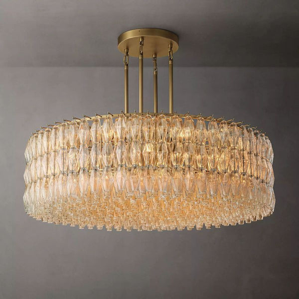 Chara Clear Glass Round Chandelier 62" - ebuylight