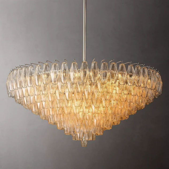 Chara Clear Glass Tiered Round Chandelier 47" - ebuylight