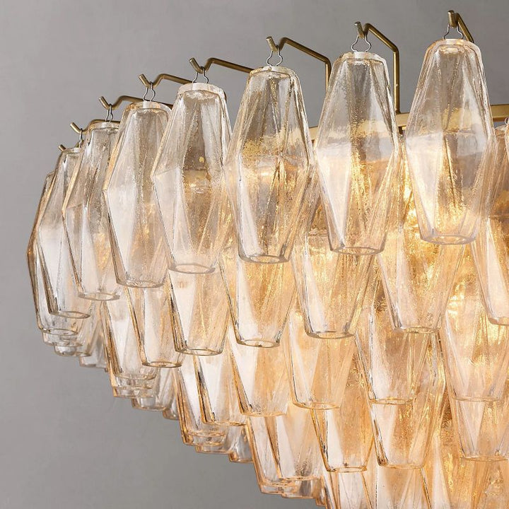 Chara Clear Glass Tiered Round Chandelier 47" - ebuylight