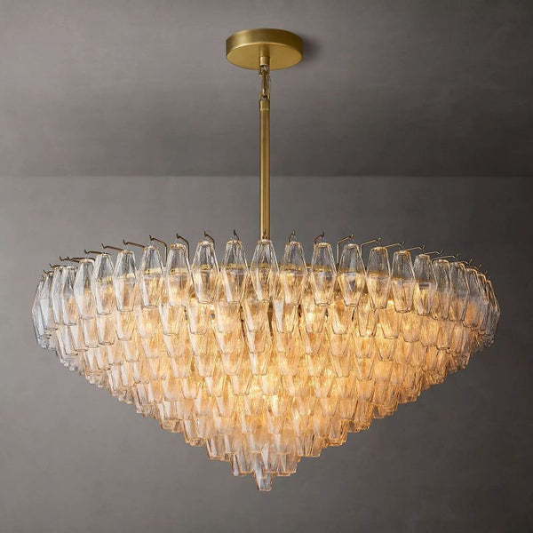 Chara Clear Glass Tiered Round Chandelier 47" - ebuylight