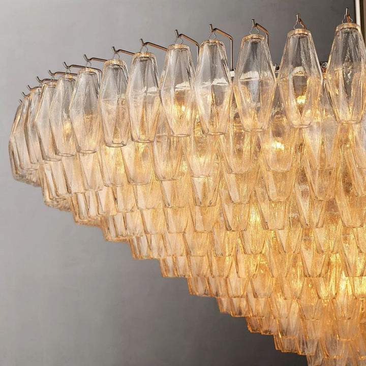 Chara Clear Glass Tiered Round Chandelier 62" - ebuylight