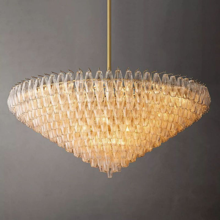 Chara Clear Glass Tiered Round Chandelier 62" - ebuylight