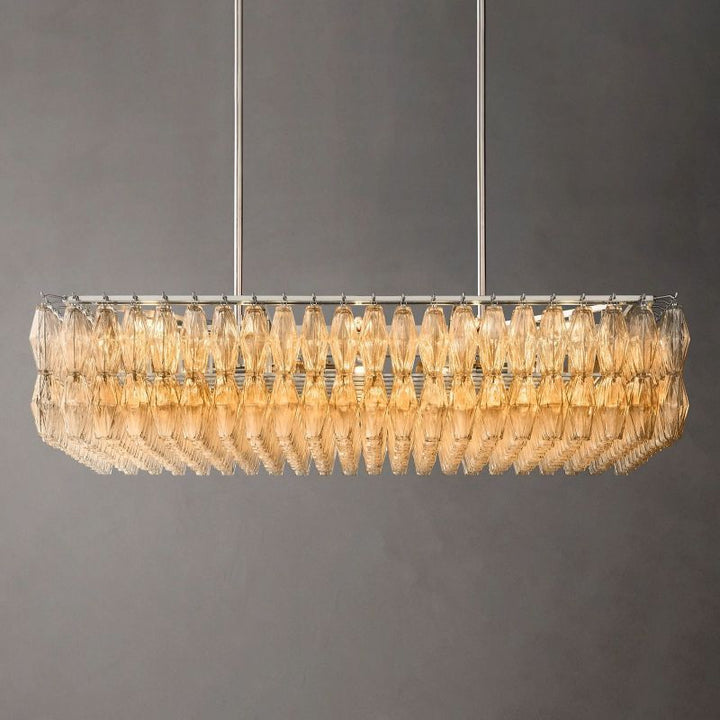 Chara Glass Rectangular Chandelier 54" - ebuylight