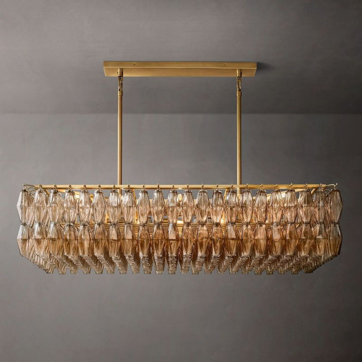 Chara Glass Rectangular Chandelier 54" - ebuylight