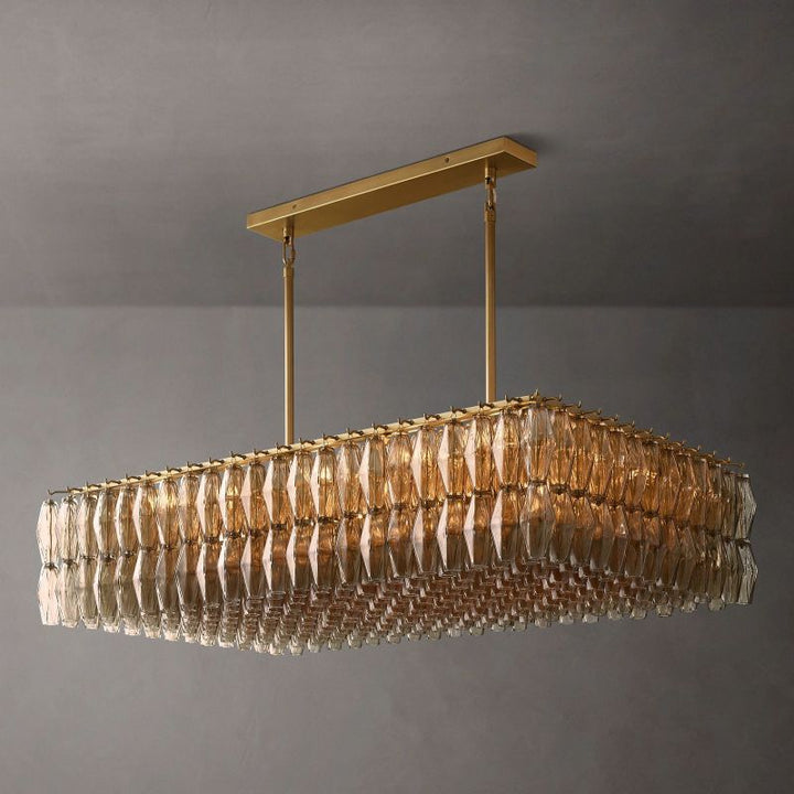 Chara Glass Rectangular Chandelier 54" - ebuylight