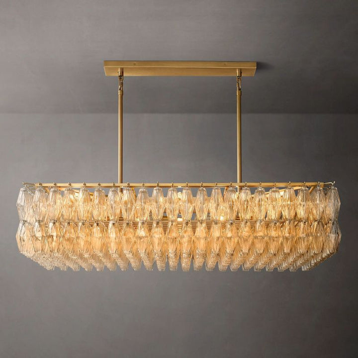 Chara Glass Rectangular Chandelier 54" - ebuylight