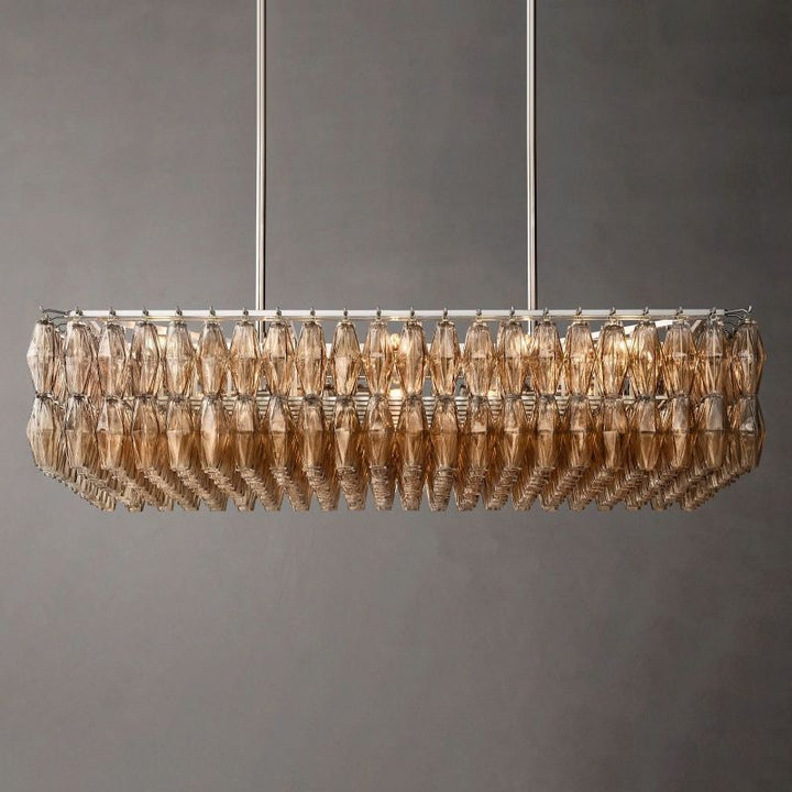 Chara Glass Rectangular Chandelier 54" - ebuylight