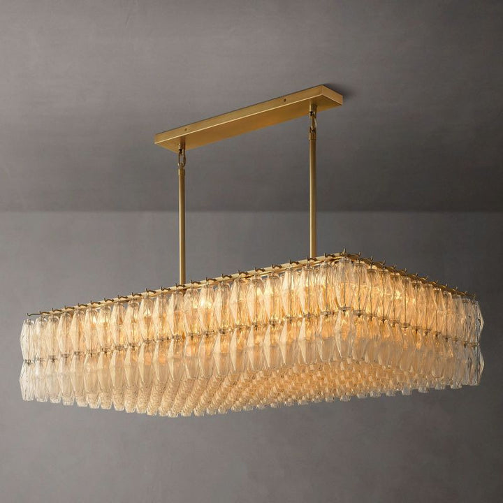 Chara Glass Rectangular Chandelier 54" - ebuylight