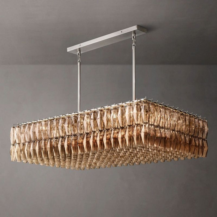 Chara Glass Rectangular Chandelier 54" - ebuylight