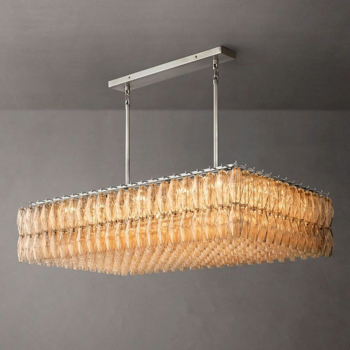 Chara Glass Rectangular Chandelier 54" - ebuylight