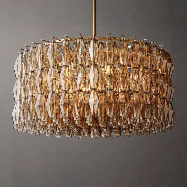 Chara Smoke Glass Round Chandelier 37" - ebuylight