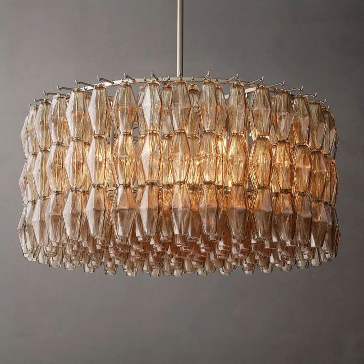 Chara Smoke Glass Round Chandelier 37" - ebuylight