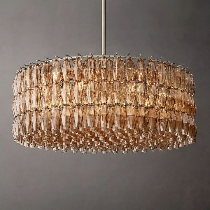 Chara Smoke Glass Round Chandelier 47" - ebuylight