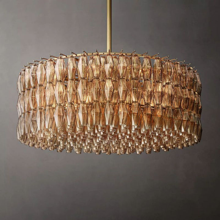 Chara Smoke Glass Round Chandelier 47" - ebuylight