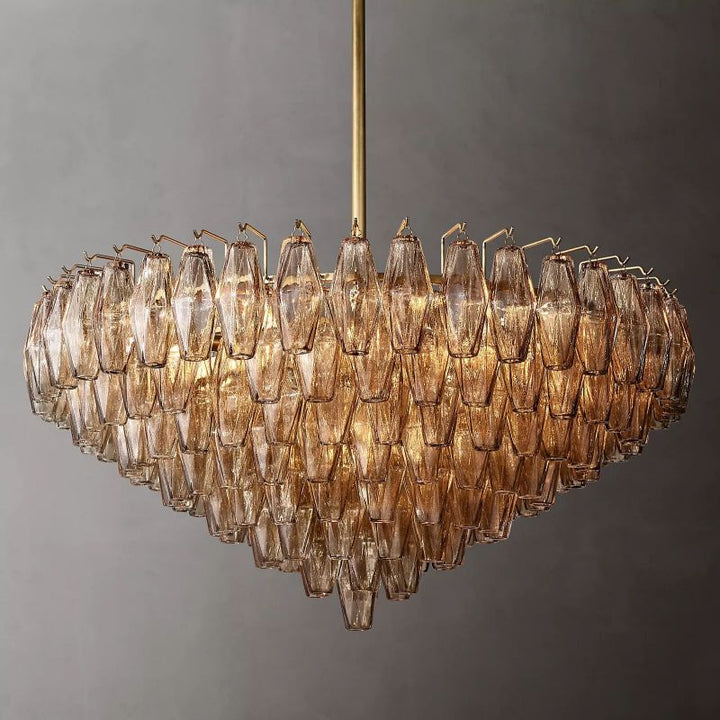 Chara Smoke Glass Tiered Round Chandelier 37" - ebuylight