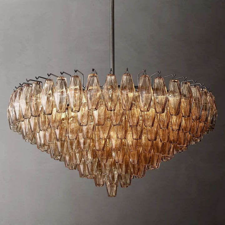 Chara Smoke Glass Tiered Round Chandelier 37" - ebuylight