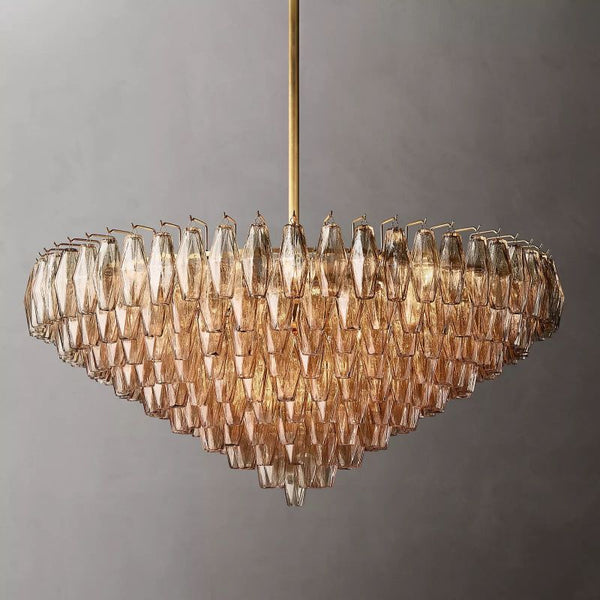 Chara Smoke Glass Tiered Round Chandelier 47" - ebuylight