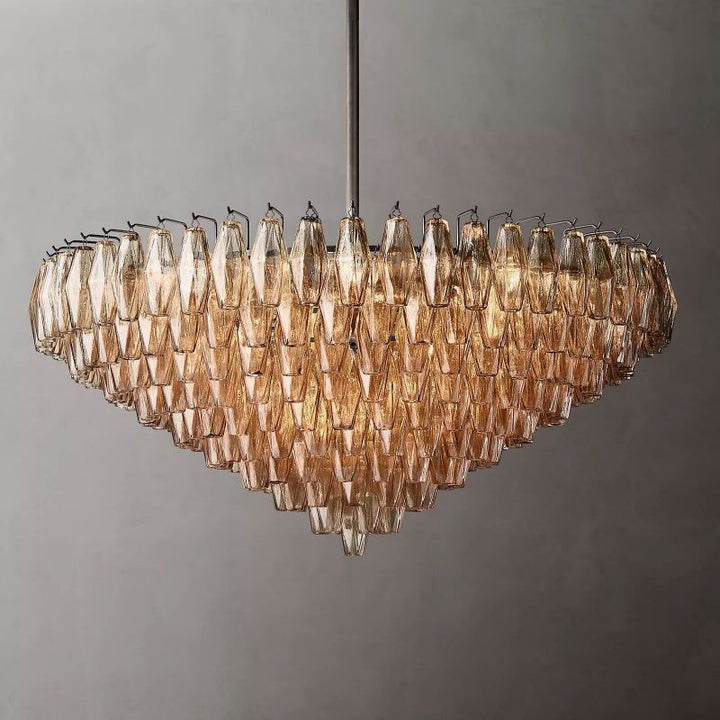 Chara Smoke Glass Tiered Round Chandelier 47" - ebuylight