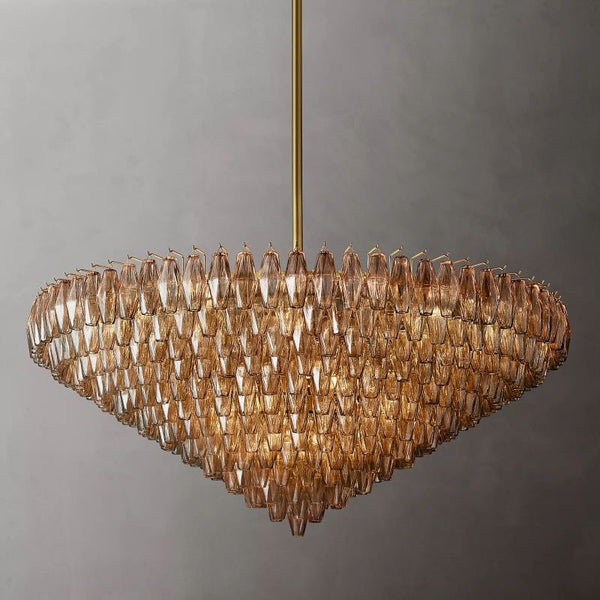 Chara Smoke Glass Tiered Round Chandelier 62" - ebuylight